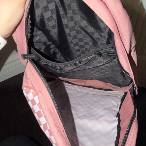 Vans Pink and White Checkered Backpack - Picture 3 of 4